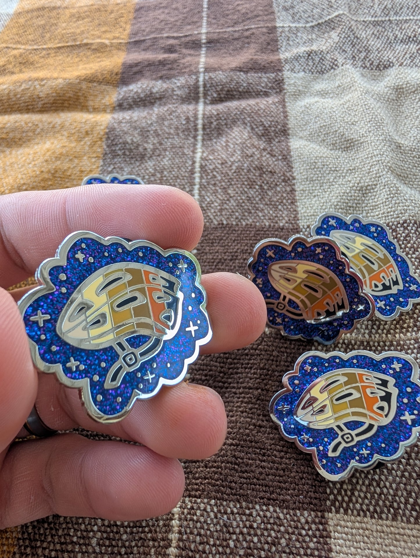 Enamel Pin - Bipoc Helmet